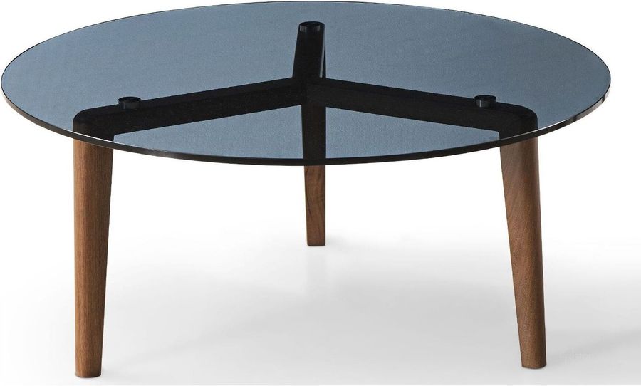 The appearance of Jade Smoked Glass Top Coffee Table designed by Bellini Modern Living in the modern / contemporary interior design. This black and brown piece of furniture  was selected by 1StopBedrooms from Jade Collection to add a touch of cosiness and style into your home. Sku: Jade CT. Product Type: Coffee Table. Image1
