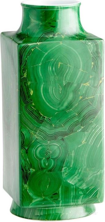 The appearance of Jaded Malachite Large Vase designed by Cyan Design in the modern / contemporary interior design. This green piece of furniture  was selected by 1StopBedrooms from Jaded Collection to add a touch of cosiness and style into your home. Sku: 09871. Material: Ceramic. Product Type: Vase.