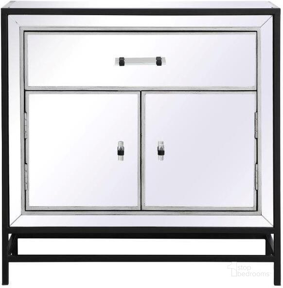 The appearance of James 28.5 Inch Mirrored Cabinet In Black designed by Elegant Lighting in the transitional interior design. This black piece of furniture  was selected by 1StopBedrooms from James Collection to add a touch of cosiness and style into your home. Sku: MF72028BK. Material: Metal. Product Type: Cabinet. Image1