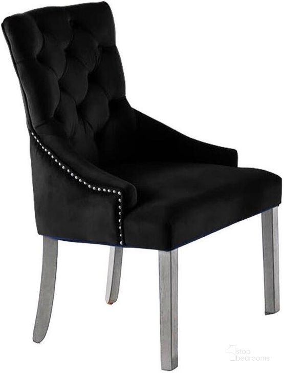 The appearance of Jameson Velvet Upholstered Dining Chair Set of 2 In Black designed by Best Master Furniture in the modern / contemporary interior design. This black piece of furniture  was selected by 1StopBedrooms from Jameson Collection to add a touch of cosiness and style into your home. Sku: T1803VBLKC. Product Type: Dining Chair. Material: Velvet. Image1