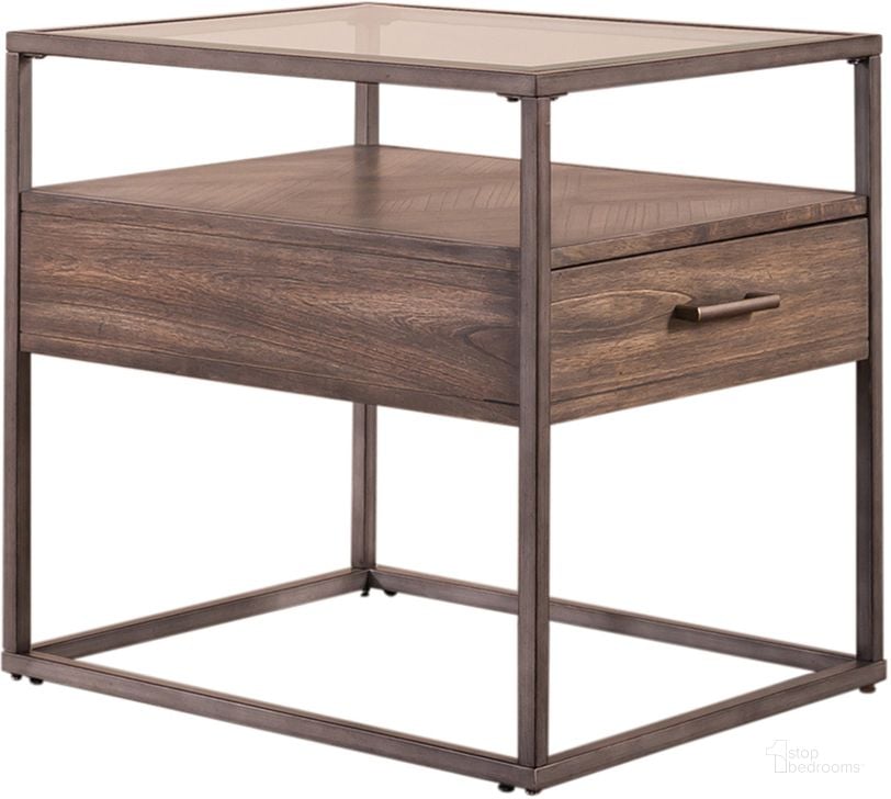 The appearance of Jamestown End Table designed by Liberty in the transitional interior design. This tobacco piece of furniture  was selected by 1StopBedrooms from Jamestown Collection to add a touch of cosiness and style into your home. Sku: 626-OT1020. Product Type: End Table. Material: Rubberwood. Image1
