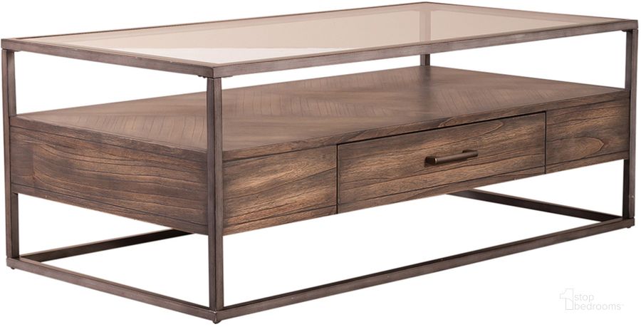 The appearance of Jamestown Rectangular Cocktail Table designed by Liberty in the transitional interior design. This tobacco piece of furniture  was selected by 1StopBedrooms from Jamestown Collection to add a touch of cosiness and style into your home. Sku: 626-OT1011. Product Type: Cocktail Table. Material: Rubberwood. Image1