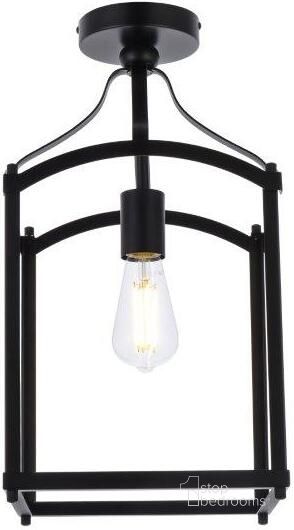 The appearance of Janet 1 Light Flush Mount In Black designed by Elegant Lighting in the transitional interior design. This black piece of furniture  was selected by 1StopBedrooms from Janet Collection to add a touch of cosiness and style into your home. Sku: LD7069F10BK. Material: Metal. Product Type: Flush Mount. Image1