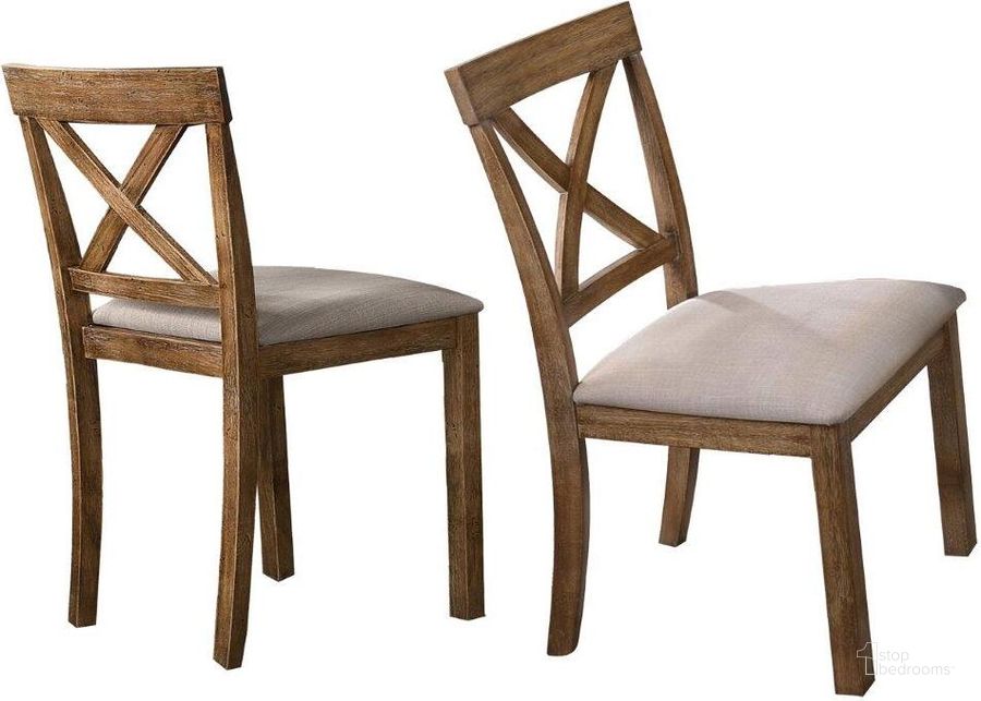 The appearance of Janet 20 Inch Wood Dining Chair Set of 2 In Driftwood designed by Best Master Furniture in the transitional interior design. This driftwood piece of furniture  was selected by 1StopBedrooms from Janet Collection to add a touch of cosiness and style into your home. Sku: JANETDC. Material: Wood. Product Type: Dining Chair. Image1