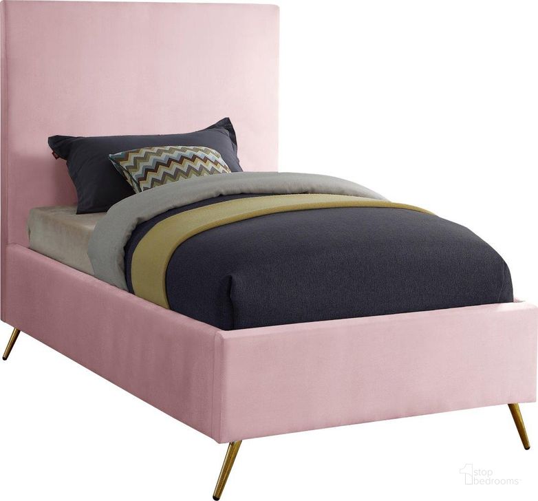 The appearance of Jasmine Velvet Twin Bed In Pink designed by Meridian in the modern / contemporary interior design. This pink piece of furniture  was selected by 1StopBedrooms from Jasmine Collection to add a touch of cosiness and style into your home. Sku: JasminePink-T-1;JasminePink-T-2. Product Type: Bed. Bed Size: Twin. Material: Velvet. Image1