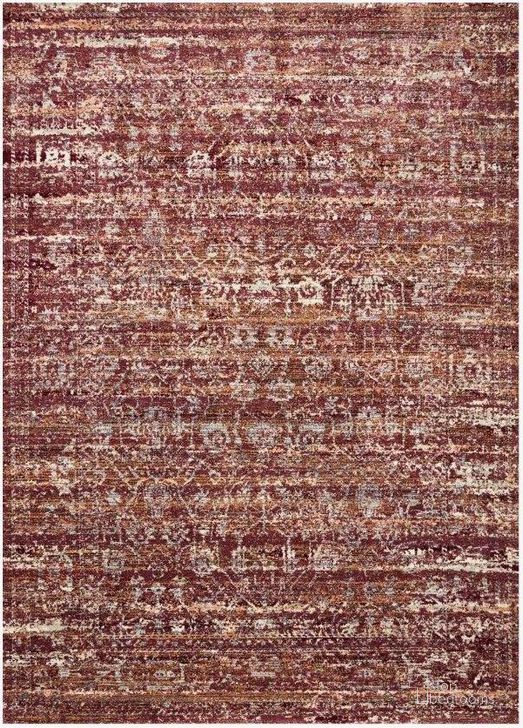 The appearance of Jasmine Sky/Bordeaux Rug JASMJAS-05SCBD160S designed by Loloi Rugs in the modern / contemporary interior design. This sky and bordeaux piece of furniture  was selected by 1StopBedrooms from Jasmine Collection to add a touch of cosiness and style into your home. Sku: JASMJAS-05SCBD160S. Material: Polypropylene. Product Type: Rug. Image1