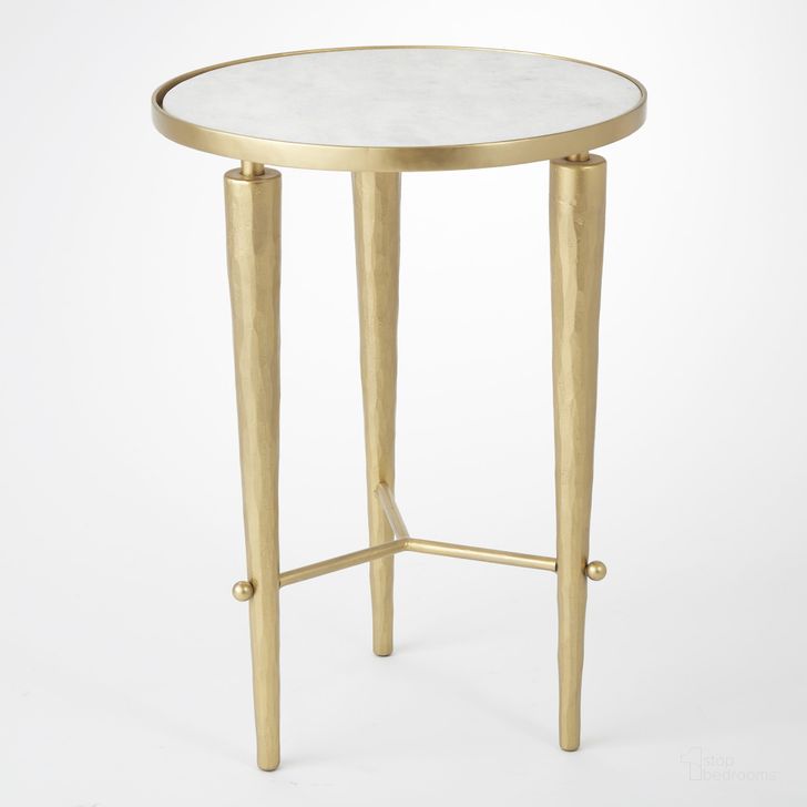 The appearance of Jasper Accent Table In Brass designed by Global Views in the modern / contemporary interior design. This white piece of furniture  was selected by 1StopBedrooms from Jasper Collection to add a touch of cosiness and style into your home. Sku: 7.90621. Product Type: Accent Table. Material: Iron. Image1