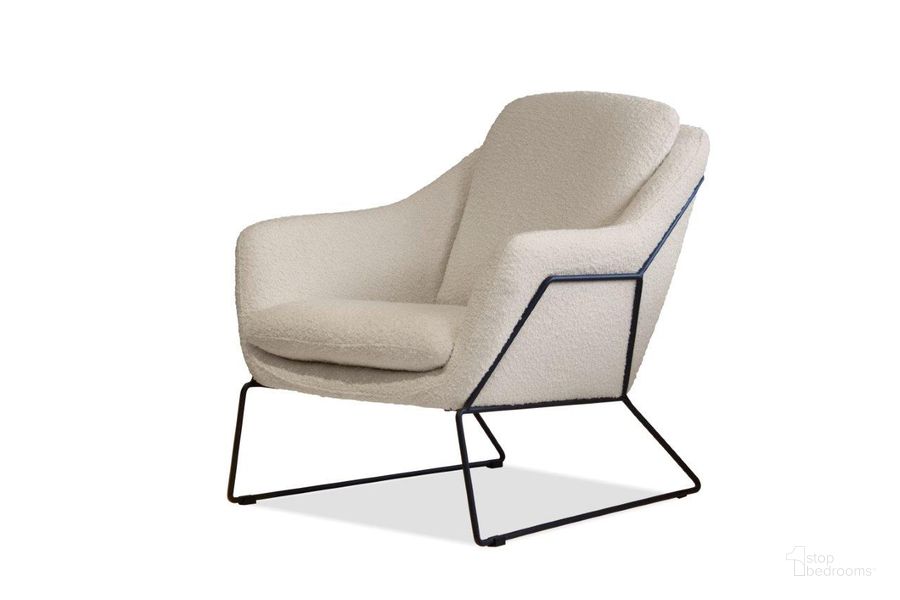 The appearance of Jasper Cream Boucle Fabric Armchair With Light Black Iron Frame designed by Mobital in the modern / contemporary interior design. This cream piece of furniture  was selected by 1StopBedrooms from Jasper Collection to add a touch of cosiness and style into your home. Sku: LCH-JASP-CRBO-BLAC2. Product Type: Arm Chair. Material: Iron. Image1