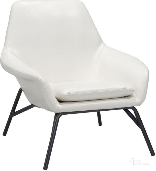 The appearance of Javier Accent Chair White designed by Zuo Modern in the modern / contemporary interior design. This white and black piece of furniture  was selected by 1StopBedrooms from Javier Collection to add a touch of cosiness and style into your home. Sku: 109242. Product Type: Accent Chair. Material: Plywood. Image1