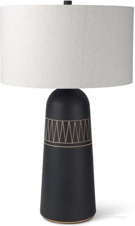 The appearance of Javier Black Base With Cream Fabric Shade Table Lamp designed by Mercana in the modern / contemporary interior design. This cream and black piece of furniture  was selected by 1StopBedrooms from Javier Collection to add a touch of cosiness and style into your home. Sku: 69788. Material: Fabric. Product Type: Table Lamp. Image1