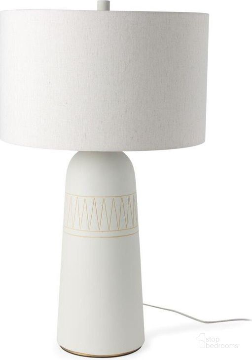 The appearance of Javier Light Base With Cream Shade Table Lamp designed by Mercana in the modern / contemporary interior design. This cream piece of furniture  was selected by 1StopBedrooms from Javier Collection to add a touch of cosiness and style into your home. Sku: 69789. Material: Fabric. Product Type: Table Lamp. Image1