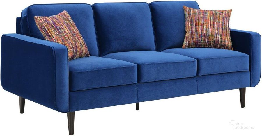 The appearance of Jax 80.5 Inch Sofa In Royal Blue designed by Emerald Home Furnishings in the modern / contemporary interior design. This royal blue piece of furniture  was selected by 1StopBedrooms from Jax Collection to add a touch of cosiness and style into your home. Sku: U3906-00-04A. Material: Polyester. Product Type: Sofa. Image1