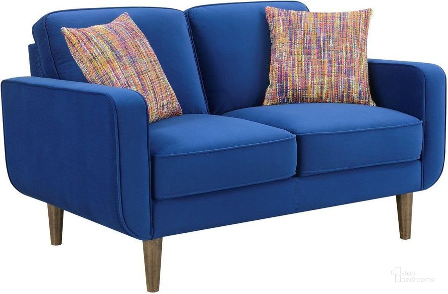 The appearance of Jax Loveseat In Royal Blue designed by Emerald Home Furnishings in the modern / contemporary interior design. This royal blue piece of furniture  was selected by 1StopBedrooms from Jax Collection to add a touch of cosiness and style into your home. Sku: U3906-01-04A. Material: Polyester. Product Type: Loveseat. Image1