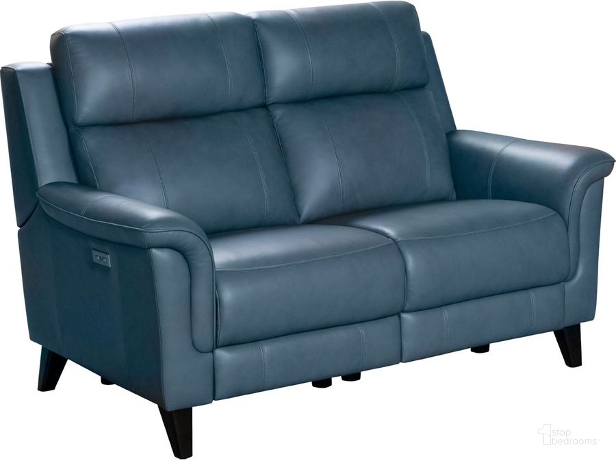 The appearance of Jaysellin Blue Grey Reclining Loveseat designed by Off 5th Home in the transitional interior design. This blue grey piece of furniture  was selected by 1StopBedrooms from Jaysellin Collection to add a touch of cosiness and style into your home. Sku: 29PH3716372744. Material: Leather. Product Type: Reclining Loveseat. Image1