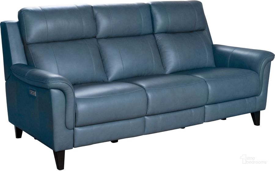 The appearance of Jaysellin Blue Grey Reclining Sofa designed by Off 5th Home in the transitional interior design. This blue grey piece of furniture  was selected by 1StopBedrooms from Jaysellin Collection to add a touch of cosiness and style into your home. Sku: 39PH3716372744. Material: Leather. Product Type: Reclining Sofa. Image1