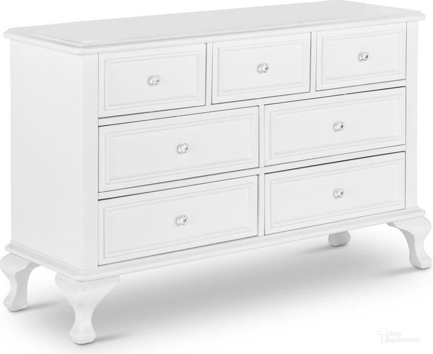 The appearance of Jenna White Dresser designed by Picket House in the transitional interior design. This white piece of furniture  was selected by 1StopBedrooms from Jenna Collection to add a touch of cosiness and style into your home. Sku: JS700DRO. Material: Wood. Product Type: Dresser. Image1