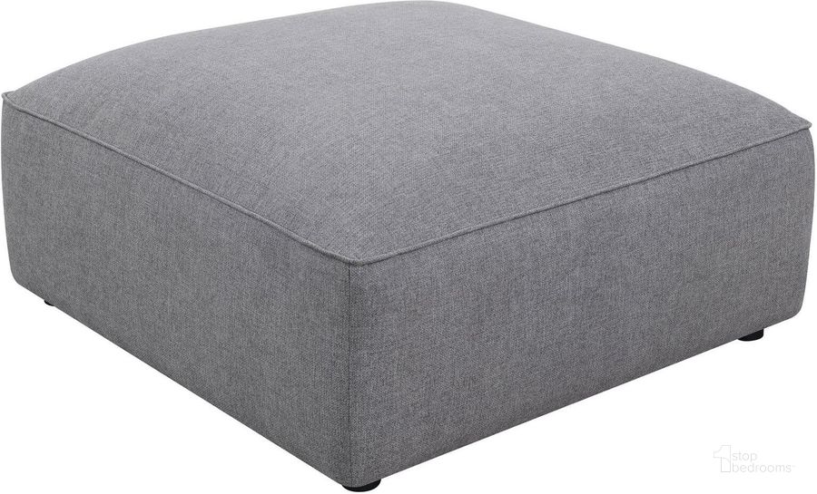 The appearance of Jennifer Square Upholstered Ottoman Grey designed by Coaster in the modern / contemporary interior design. This grey piece of furniture  was selected by 1StopBedrooms from Jennifer Collection to add a touch of cosiness and style into your home. Sku: 551596. Product Type: Ottoman. Material: Plastic. Image1