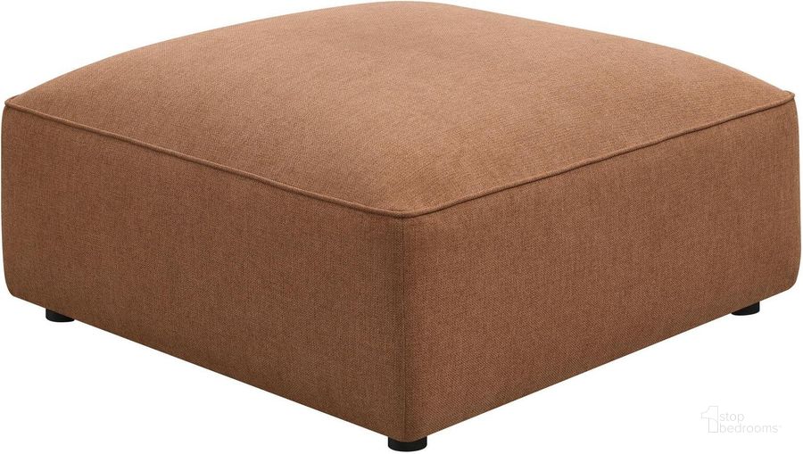 The appearance of Jennifer Upholstered Ottoman Terracotta designed by Coaster in the modern / contemporary interior design. This terracotta piece of furniture  was selected by 1StopBedrooms from Jennifer Collection to add a touch of cosiness and style into your home. Sku: 551593. Product Type: Ottoman. Material: Plastic. Image1