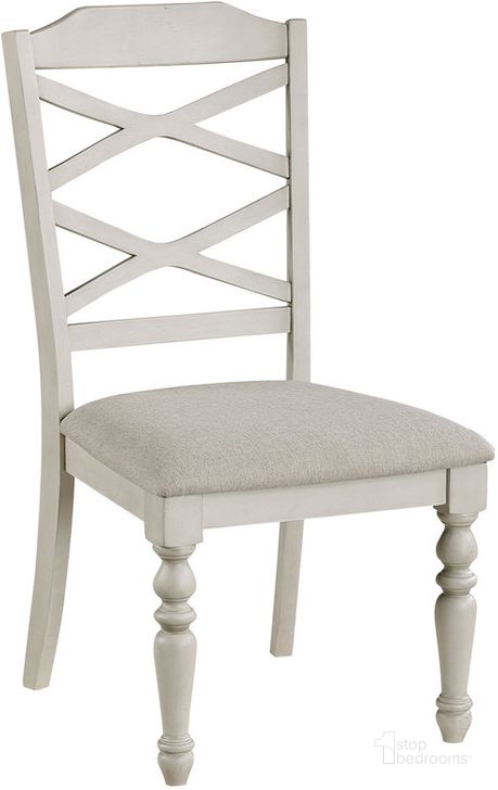 The appearance of Jennifer White Side Chair Set Of 2 designed by New Classic in the transitional interior design. This white piece of furniture  was selected by 1StopBedrooms from Jennifer Collection to add a touch of cosiness and style into your home. Sku: D7553-20. Product Type: Dining Chair. Image1