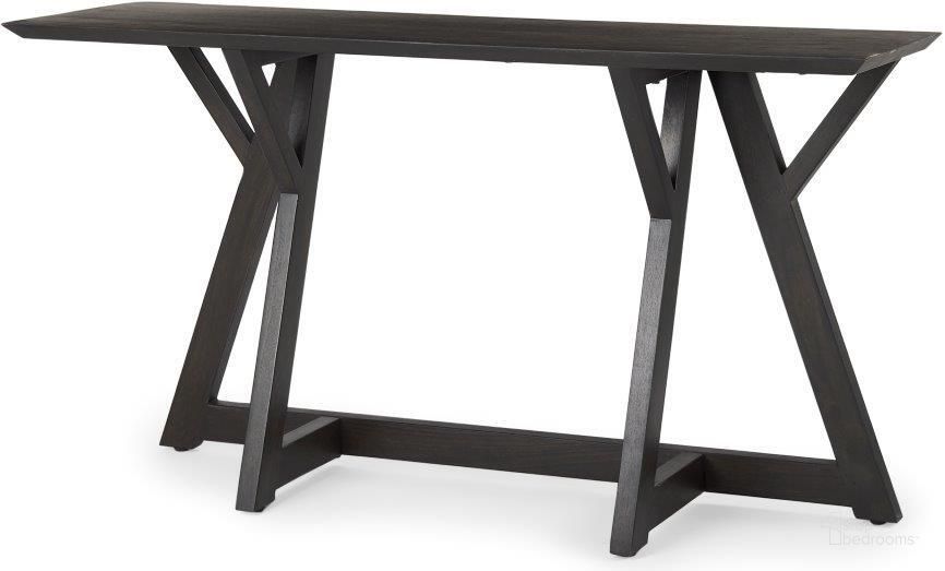 The appearance of Jennings Dark Brown Wood Console Table designed by Mercana in the country / farmhouse interior design. This dark brown piece of furniture  was selected by 1StopBedrooms from Jennings Collection to add a touch of cosiness and style into your home. Sku: 69637. Material: Wood. Product Type: Console Table. Image1