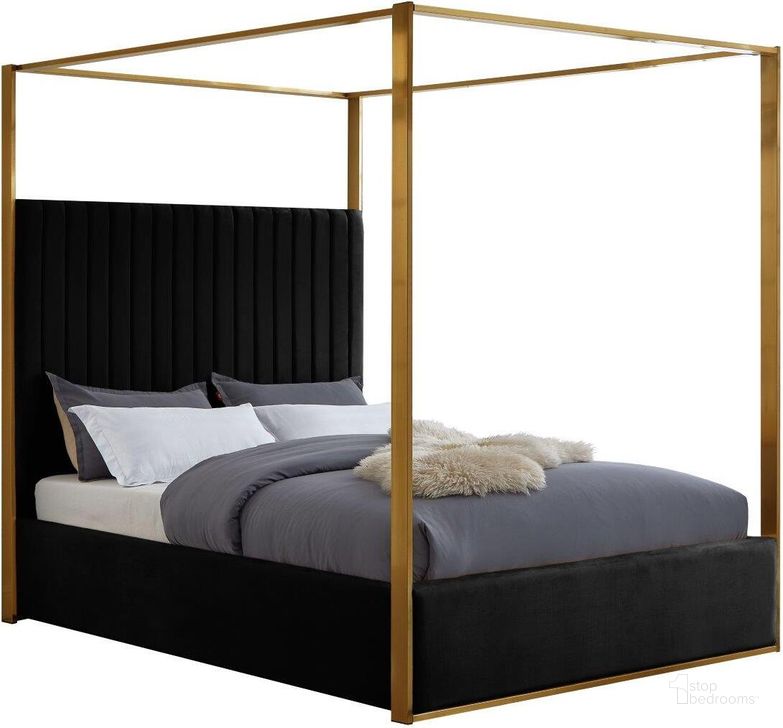 The appearance of Jersey Cove Black Velvet King Bed designed by Furnique in the modern / contemporary interior design. This black velvet piece of furniture  was selected by 1StopBedrooms from Jersey Cove Collection to add a touch of cosiness and style into your home. Sku: JonesBlack-K-1;JonesBlack-K-2. Material: Wood. Product Type: Bed. Bed Size: King. Image1
