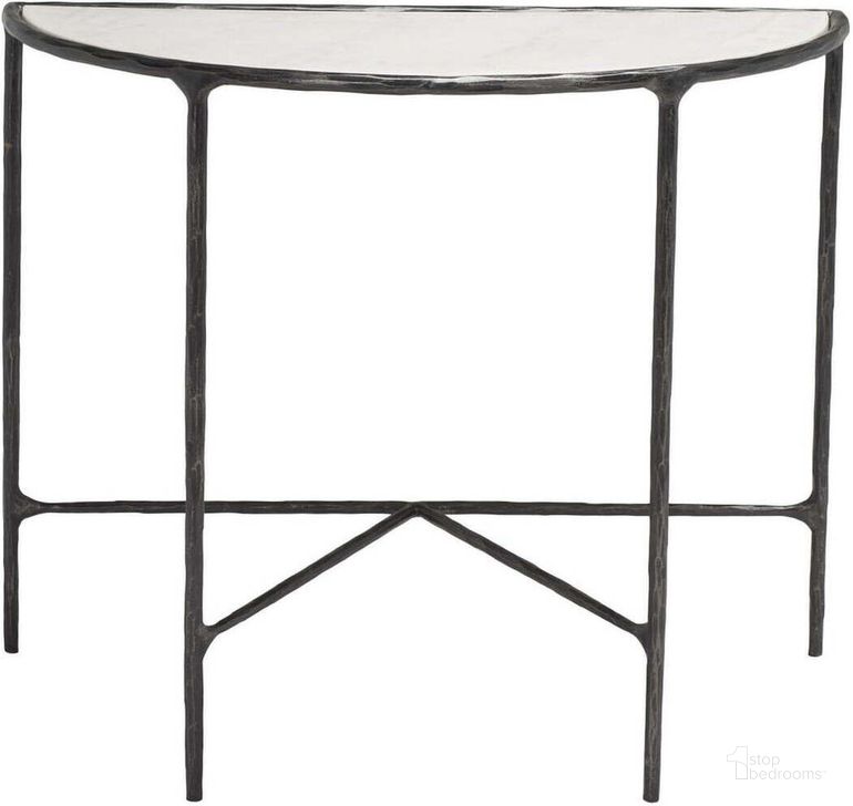 The appearance of Jessa Forged Metal Console Table In Black designed by Safavieh Couture in the glam interior design. This black piece of furniture  was selected by 1StopBedrooms from Jessa Collection to add a touch of cosiness and style into your home. Sku: SFV9506E. Material: Metal. Product Type: Console Table. Image1