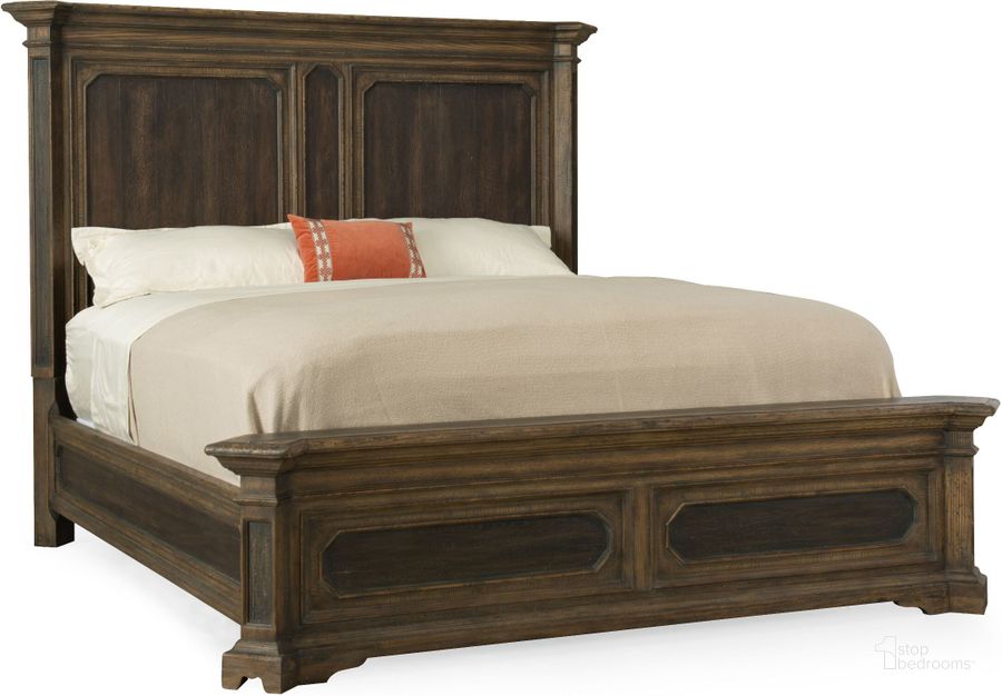 The appearance of Hill Country Woodcreek Saddle Brown and Black Queen Mansion Bed designed by Hooker in the traditional interior design. This brown piece of furniture  was selected by 1StopBedrooms from Hill Country Collection to add a touch of cosiness and style into your home. Sku: 5960-90251-MULTI;5960-90252-MULTI;5960-90253-MULTI. Bed Type: Panel Bed. Material: Wood. Product Type: Panel Bed. Bed Size: Queen. Image1
