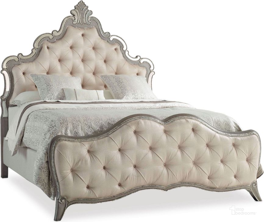 The appearance of Sanctuary Epoque King Upholstered Panel Bed designed by Hooker in the traditional interior design. This beige piece of furniture  was selected by 1StopBedrooms from Sanctuary Collection to add a touch of cosiness and style into your home. Sku: 5603-90853-LTBR;5603-90867-LTBR;5603-90868-LTBR. Bed Type: Panel Bed. Material: Wood. Product Type: Panel Bed. Bed Size: King. Image1