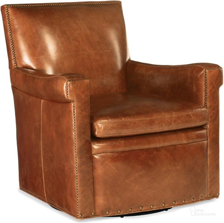 The appearance of Jilian Brown Swivel Club Chair Cc419-Sw-085 designed by Hooker in the traditional interior design. This brown piece of furniture  was selected by 1StopBedrooms from Jilian Collection to add a touch of cosiness and style into your home. Sku: CC419-SW-085. Material: Leather. Product Type: Swivel Chair. Image1