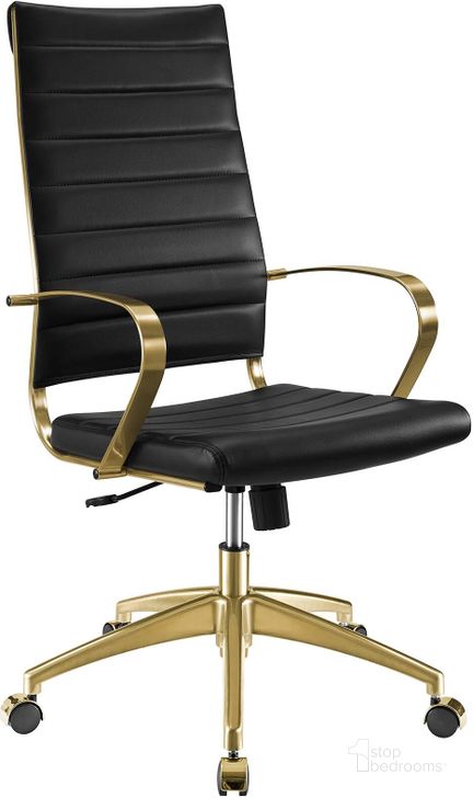 The appearance of Jive Gold and Black Gold Stainless Steel Highback Office Chair designed by Modway in the modern / contemporary interior design. This gold and black piece of furniture  was selected by 1StopBedrooms from Jive Collection to add a touch of cosiness and style into your home. Sku: EEI-3417-GLD-BLK. Material: Wood. Product Type: Office Chair. Image1