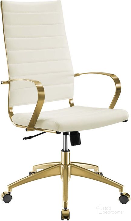 The appearance of Jive Gold and White Gold Stainless Steel Highback Office Chair designed by Modway in the modern / contemporary interior design. This gold and white piece of furniture  was selected by 1StopBedrooms from Jive Collection to add a touch of cosiness and style into your home. Sku: EEI-3417-GLD-WHI. Material: Wood. Product Type: Office Chair. Image1