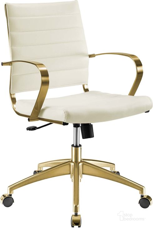 The appearance of Jive Gold and White Gold Stainless Steel Midback Office Chair designed by Modway in the modern / contemporary interior design. This gold and white piece of furniture  was selected by 1StopBedrooms from Jive Collection to add a touch of cosiness and style into your home. Sku: EEI-3418-GLD-WHI. Material: Wood. Product Type: Office Chair. Image1
