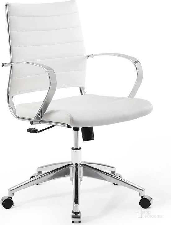 The appearance of Jive Mid Back Office Chair EEI-4136-WHI designed by Modway in the modern / contemporary interior design. This white piece of furniture  was selected by 1StopBedrooms from Jive Collection to add a touch of cosiness and style into your home. Sku: EEI-4136-WHI. Material: Steel. Product Type: Office Chair. Image1