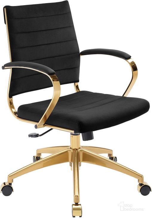 The appearance of Jive Mid Back Performance Velvet Office Chair EEI-4281-BLK designed by Modway in the modern / contemporary interior design. This black piece of furniture  was selected by 1StopBedrooms from Jive Collection to add a touch of cosiness and style into your home. Sku: EEI-4281-BLK. Material: Wood. Product Type: Office Chair. Image1