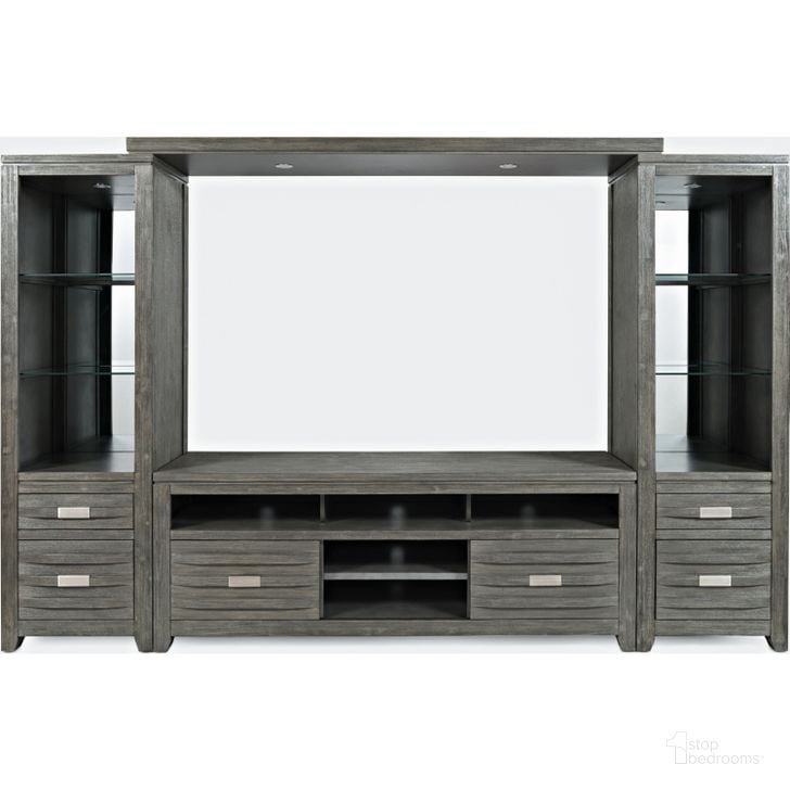 The appearance of Jofran Furniture Altamonte Brushed Grey Entertainment Wall designed by Jofran in the modern / contemporary interior design. This brushed grey piece of furniture  was selected by 1StopBedrooms from Altamonte Collection to add a touch of cosiness and style into your home. Sku: 1854-227078KT. Material: Wood. Product Type: Entertainment Wall. Image1