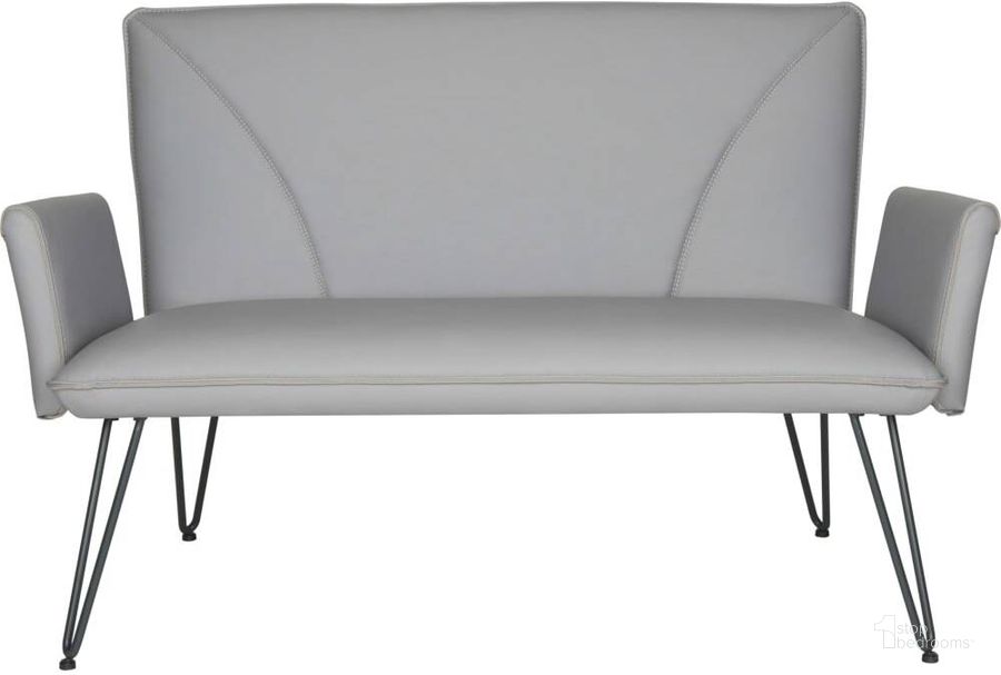 The appearance of Johannes Grey and Black Modern Leather Settee designed by Safavieh in the modern / contemporary interior design. This grey piece of furniture  was selected by 1StopBedrooms from Johannes Collection to add a touch of cosiness and style into your home. Sku: FOX1701B. Material: Steel. Product Type: Loveseat. Image1