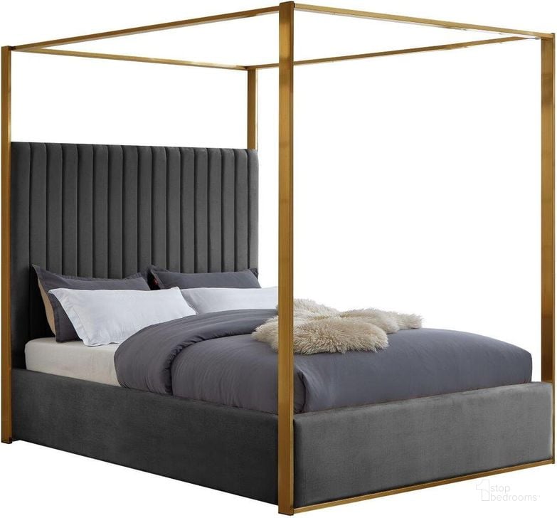 The appearance of Jones Grey Velvet King Bed designed by Meridian in the modern / contemporary interior design. This grey velvet piece of furniture  was selected by 1StopBedrooms from Jones Collection to add a touch of cosiness and style into your home. Sku: JonesGrey-K-1;JonesGrey-K-2. Bed Type: Platform Bed. Material: Wood. Product Type: Platform Bed. Bed Size: King. Image1