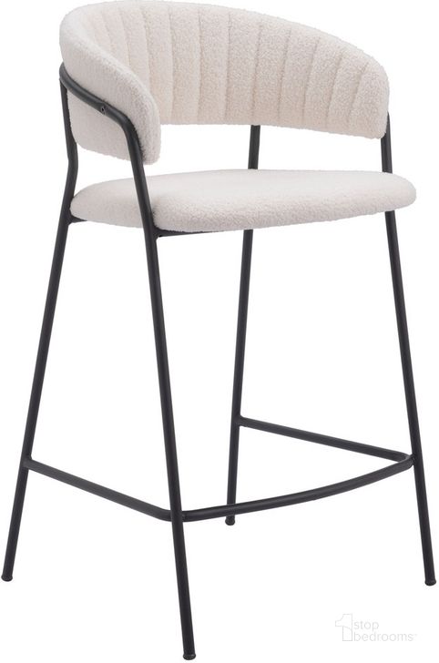 The appearance of Josephine Bar Stool Set of 2 In Cream designed by Zuo Modern in the modern / contemporary interior design. This cream piece of furniture  was selected by 1StopBedrooms from Josephine Collection to add a touch of cosiness and style into your home. Sku: 109671. Product Type: Barstool. Material: Plywood. Image1
