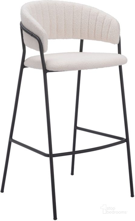 The appearance of Josephine Barstool Set of 2 In Cream designed by Zuo Modern in the modern / contemporary interior design. This cream piece of furniture  was selected by 1StopBedrooms from Josephine Collection to add a touch of cosiness and style into your home. Sku: 109673. Product Type: Barstool. Material: Plywood. Image1