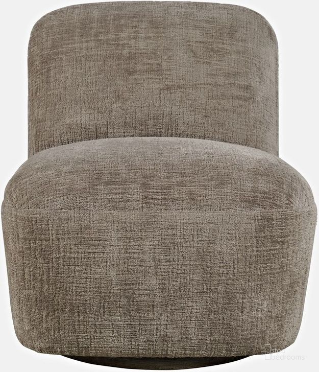 The appearance of Josie Upholstered Contemporary Casual Swivel Accent Chair In Mink designed by Jofran in the modern / contemporary interior design. This mink piece of furniture  was selected by 1StopBedrooms from Josie Collection to add a touch of cosiness and style into your home. Sku: JOSIE-SW-MINK. Product Type: Accent Chair. Material: Plywood. Image1