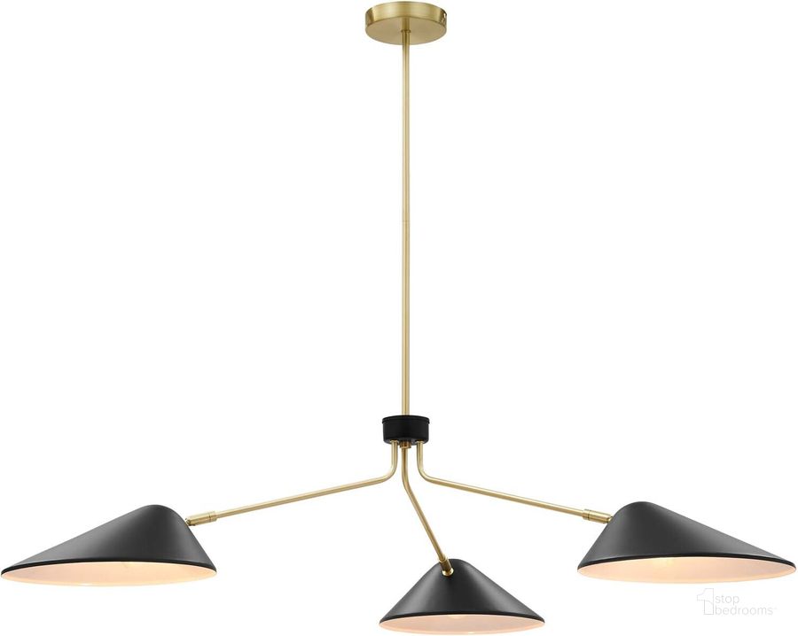 The appearance of Journey 3-Light 14 Inch Arm Pendant designed by Modway in the modern / contemporary interior design. This black piece of furniture  was selected by 1StopBedrooms from Journey Collection to add a touch of cosiness and style into your home. Sku: EEI-5297-BLK. Material: Metal. Product Type: Pendant Lighting. Image1