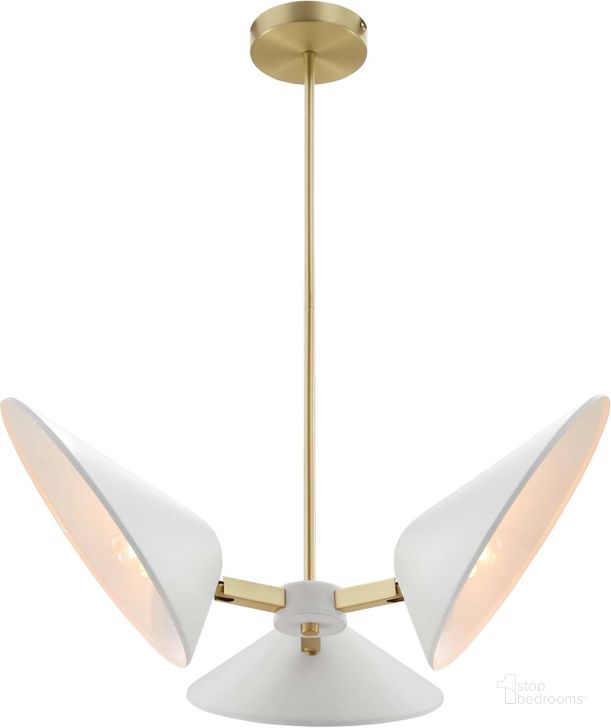 The appearance of Journey 3-Light 3 Inch Arm Pendant EEI-5299-WHI designed by Modway in the modern / contemporary interior design. This white piece of furniture  was selected by 1StopBedrooms from Journey Collection to add a touch of cosiness and style into your home. Sku: EEI-5299-WHI. Material: Metal. Product Type: Pendant Lighting. Image1