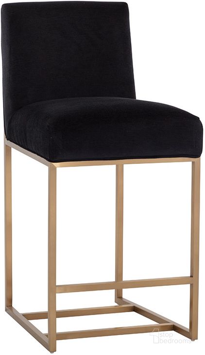 The appearance of Joyce Counter Stool In Cube Black designed by Sunpan in the modern / contemporary interior design. This black piece of furniture  was selected by 1StopBedrooms from Joyce Collection to add a touch of cosiness and style into your home. Sku: 110389. Material: Fabric. Product Type: Barstool. Image1