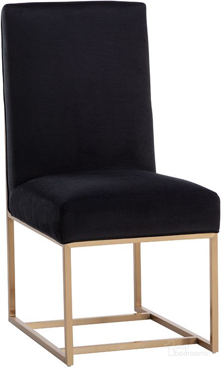 The appearance of Joyce Dining Chair In Cube Black designed by Sunpan in the modern / contemporary interior design. This black piece of furniture  was selected by 1StopBedrooms from Joyce Collection to add a touch of cosiness and style into your home. Sku: 110390. Material: Fabric. Product Type: Dining Chair. Image1