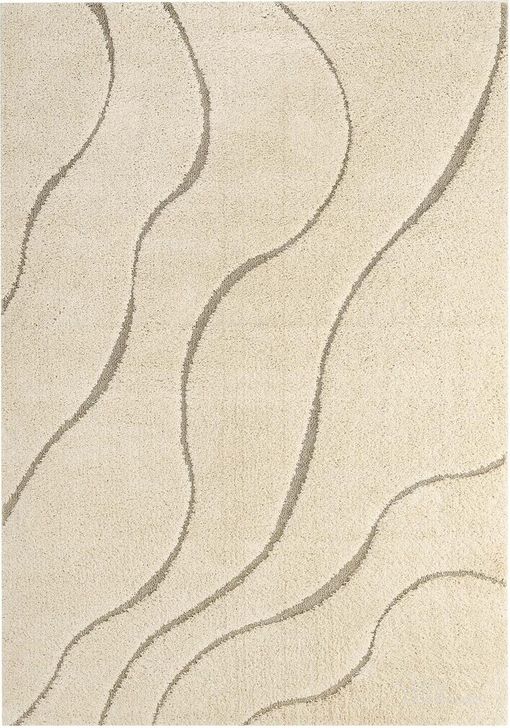 The appearance of Jubilant Abound Abstract Swirl 5X8 Shag Area Rug In Creame and Beige designed by Modway in the modern / contemporary interior design. This creame and beige piece of furniture  was selected by 1StopBedrooms from Jubilant Collection to add a touch of cosiness and style into your home. Sku: R-1150A-58. Material: Polypropylene. Product Type: Area Rugs. Image1