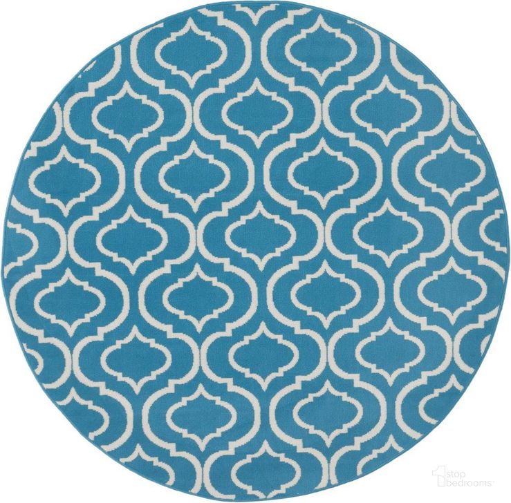 The appearance of Jubilant Blue 5 Round Area Rug designed by Nourison in the transitional interior design. This blue piece of furniture  was selected by 1StopBedrooms from Jubilant Collection to add a touch of cosiness and style into your home. Sku: 99446479662. Material: Polypropylene. Product Type: Area Rugs. Image1