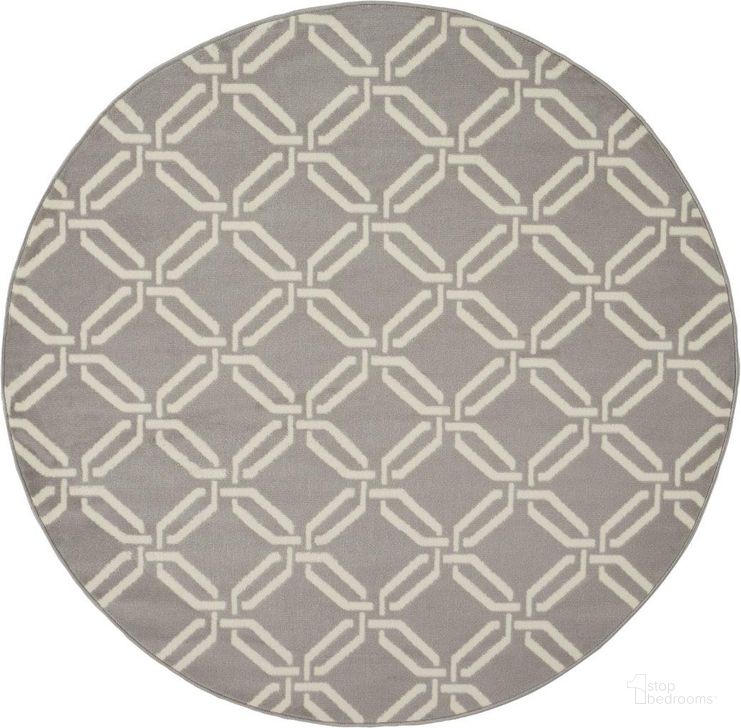 The appearance of Jubilant Grey 5 Round Area Rug designed by Nourison in the transitional interior design. This grey piece of furniture  was selected by 1StopBedrooms from Jubilant Collection to add a touch of cosiness and style into your home. Sku: 99446479419. Material: Polypropylene. Product Type: Area Rugs. Image1
