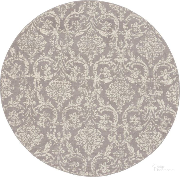 The appearance of Jubilant Grey 8 Round Area Rug designed by Nourison in the transitional interior design. This grey piece of furniture  was selected by 1StopBedrooms from Jubilant Collection to add a touch of cosiness and style into your home. Sku: 99446764188. Material: Polypropylene. Product Type: Area Rugs. Image1