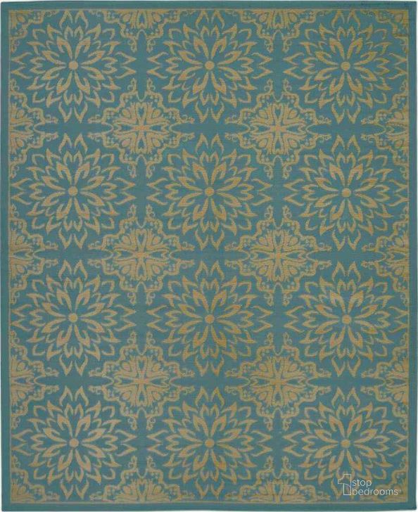 The appearance of Jubilant Ivory And Light Blue 8 X 10 Area Rug designed by Nourison in the transitional interior design. This ivory and light blue piece of furniture  was selected by 1StopBedrooms from Jubilant Collection to add a touch of cosiness and style into your home. Sku: 99446478504. Material: Polypropylene. Product Type: Area Rugs. Image1