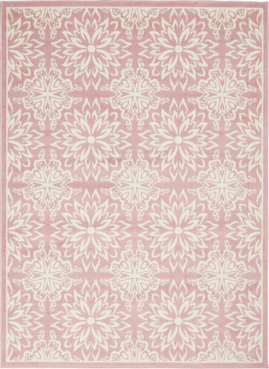 The appearance of Jubilant Ivory And Pink 5 X 7 Area Rug designed by Nourison in the transitional interior design. This ivory and pink piece of furniture  was selected by 1StopBedrooms from Jubilant Collection to add a touch of cosiness and style into your home. Sku: 99446478559. Material: Polypropylene. Product Type: Area Rugs. Image1